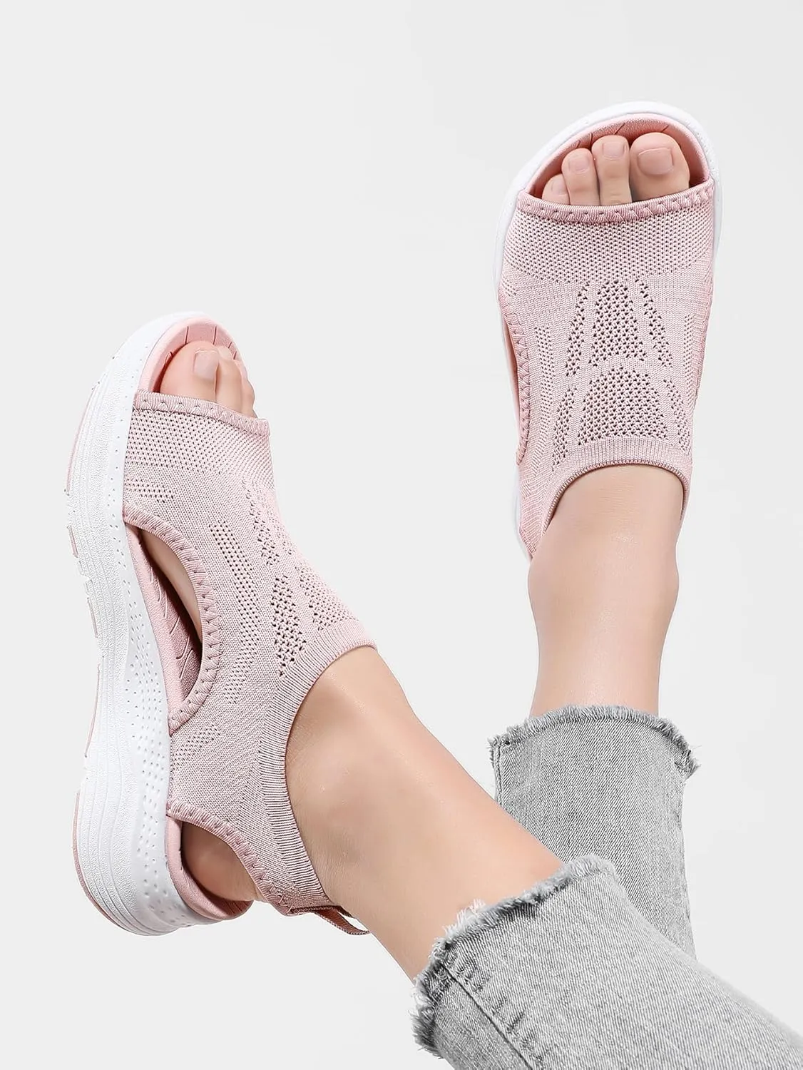 Women Walking Sandals Arch Support Orthotic Comfortable Plantar Fasciitis Non-slip Casual Open Toe Sport Sandals for Athletic Summer Beach