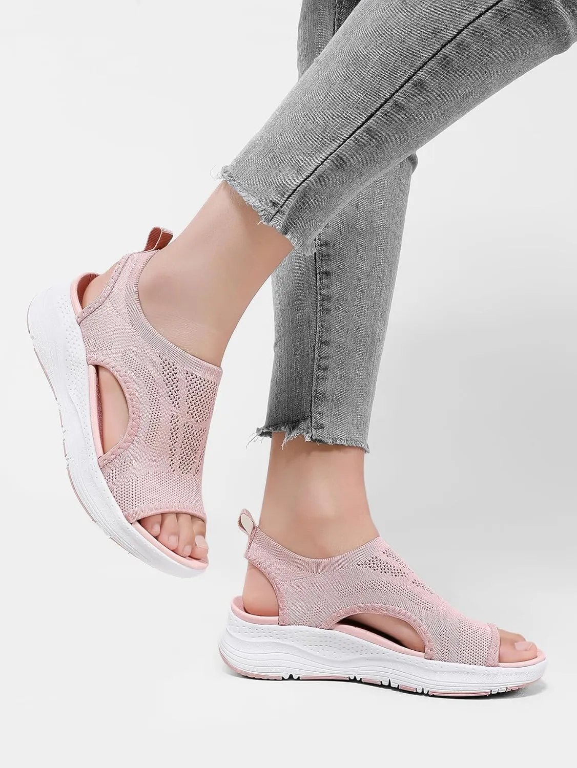 Women Walking Sandals Arch Support Orthotic Comfortable Plantar Fasciitis Non-slip Casual Open Toe Sport Sandals for Athletic Summer Beach