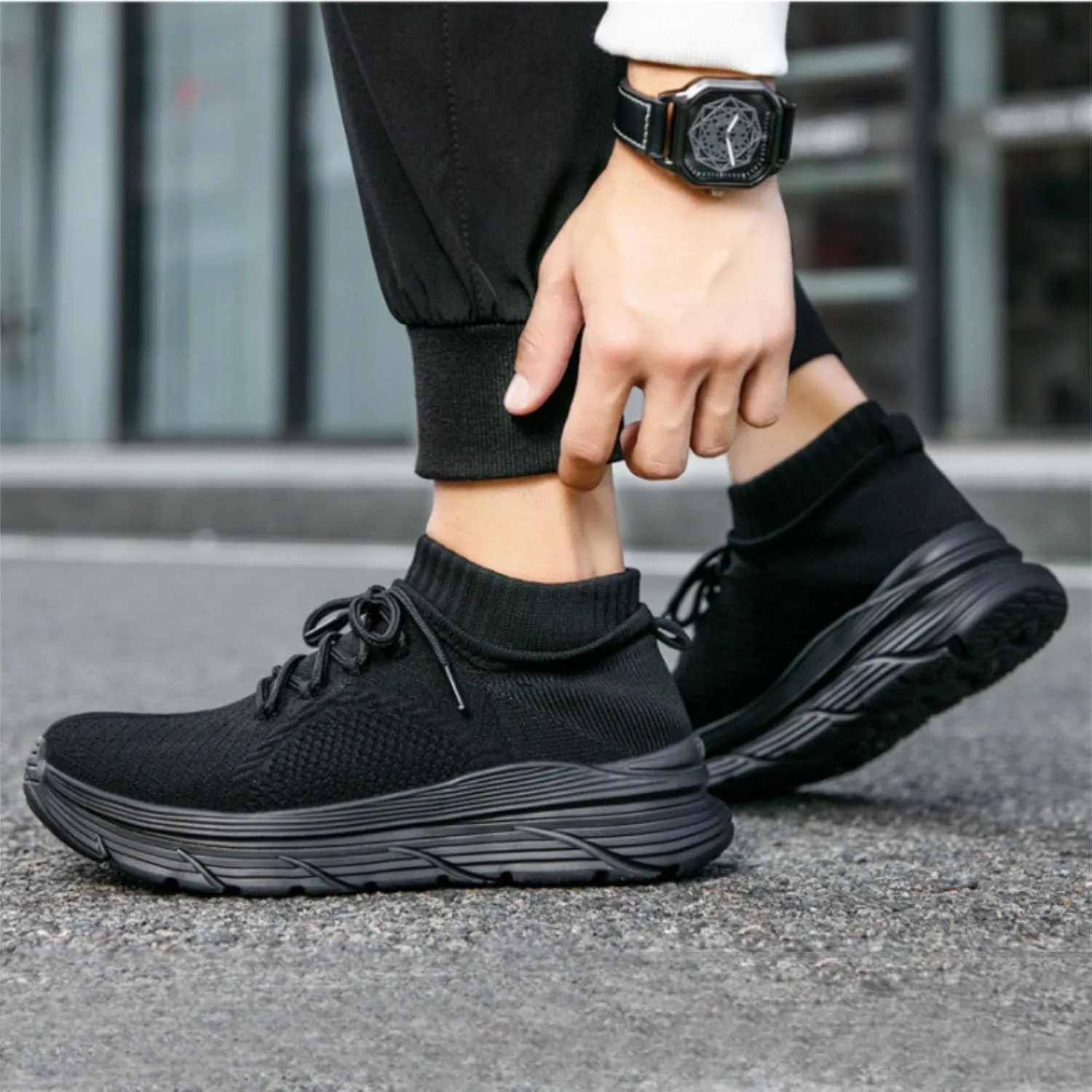 Women Walking Shoes Sock Sneakers Slip-On Breath Tennis Shoes Womens Mesh Casual Dress Shoes White Platform Sneakers White Tennis Shoe Cross Trainer Shoe