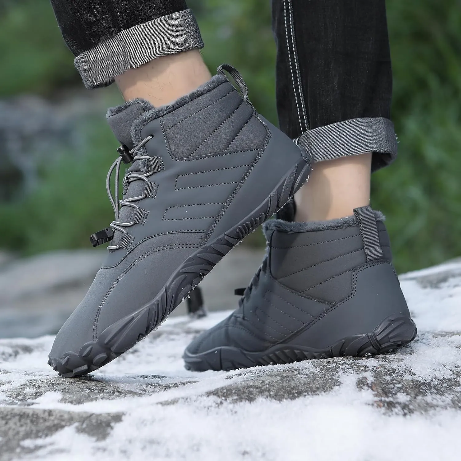 Women Winter Barefoot Shoes Mens Snow Minimalist Zero Drop Boots Wide Toe Box Toes Sneakers Workout Footwear Shoes Boots Unisex
