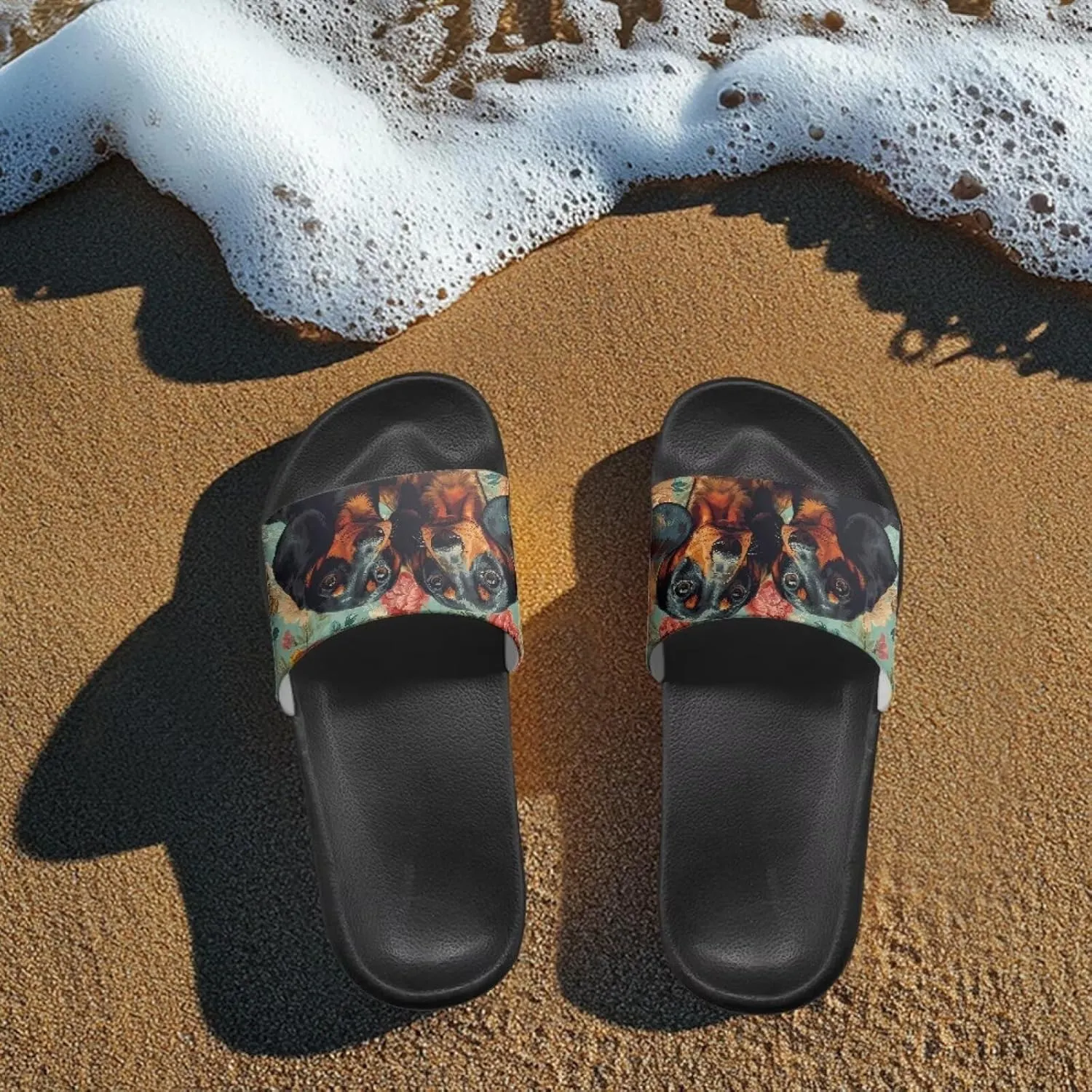 Women's Animal Print Shower Slides Slippers House Bathroom Shoes Beach Sandals for Indoor Outdoor