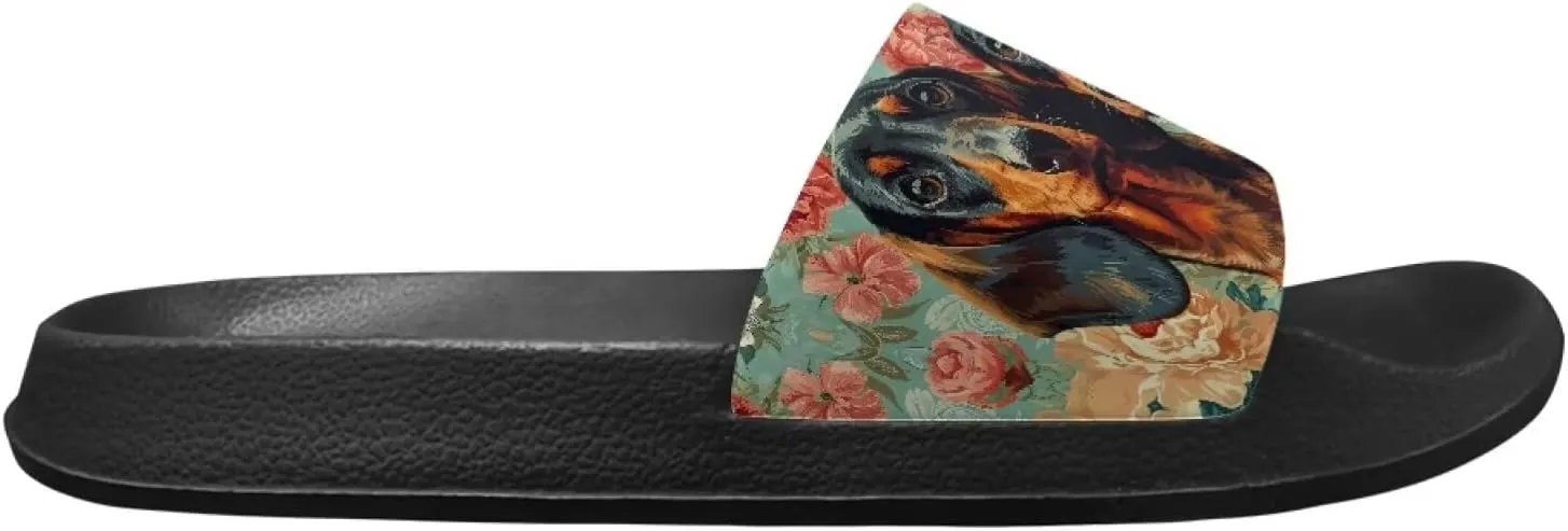 Women's Animal Print Shower Slides Slippers House Bathroom Shoes Beach Sandals for Indoor Outdoor