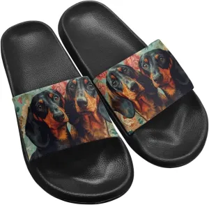 Women's Animal Print Shower Slides Slippers House Bathroom Shoes Beach Sandals for Indoor Outdoor