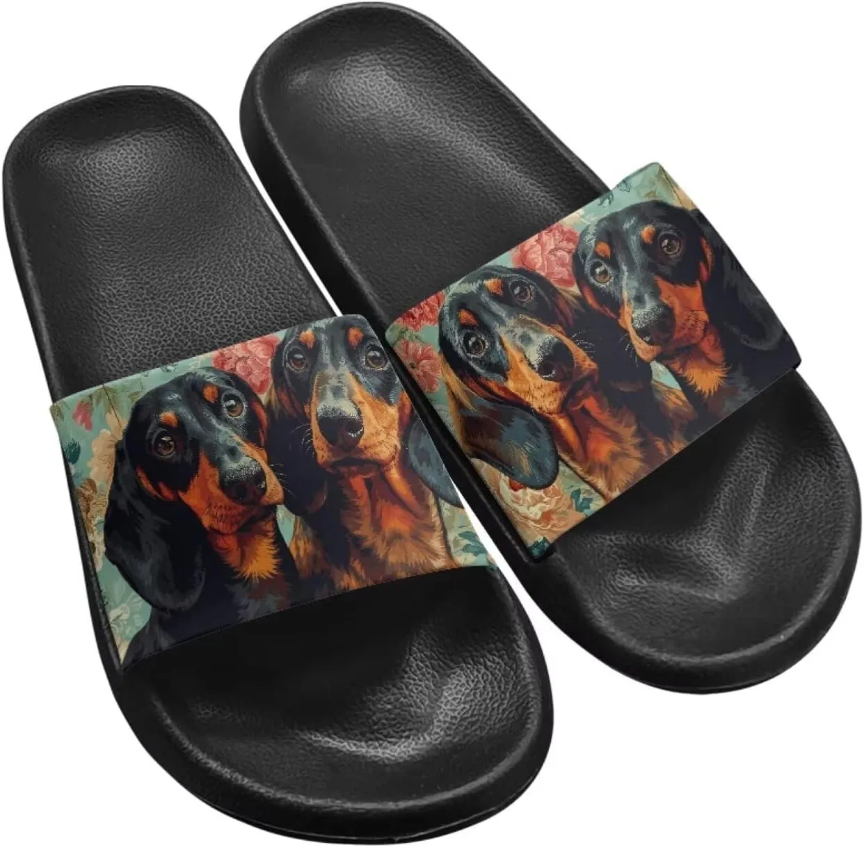 Women's Animal Print Shower Slides Slippers House Bathroom Shoes Beach Sandals for Indoor Outdoor