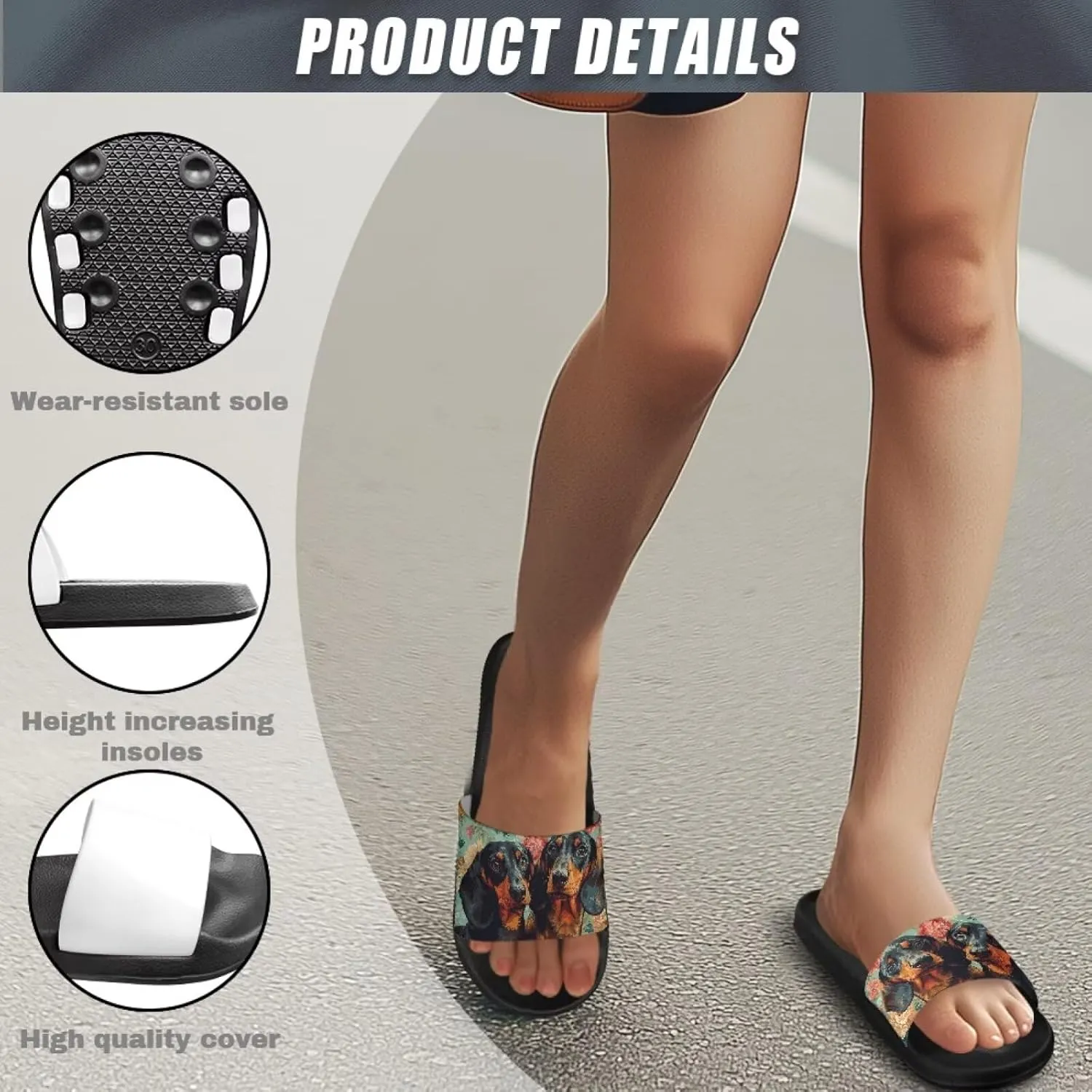 Women's Animal Print Shower Slides Slippers House Bathroom Shoes Beach Sandals for Indoor Outdoor