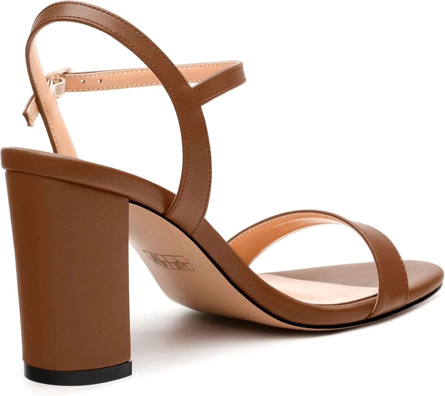 Womens Ankle Strap Block Heel Sandals, Chunky Heel Peep Toe Slingback Sandals, Open Toe High Heel Sandals with Buckle3.3