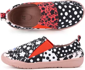 Women's Art Painted Casual Loafers, Extra Wide Slip-on Diabetic Shoes for Women, Comfortable Canvas Arch Support Walking Shoes