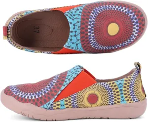 Women's Art Painted Casual Loafers, Extra Wide Slip-on Diabetic Shoes for Women, Comfortable Canvas Arch Support Walking Shoes