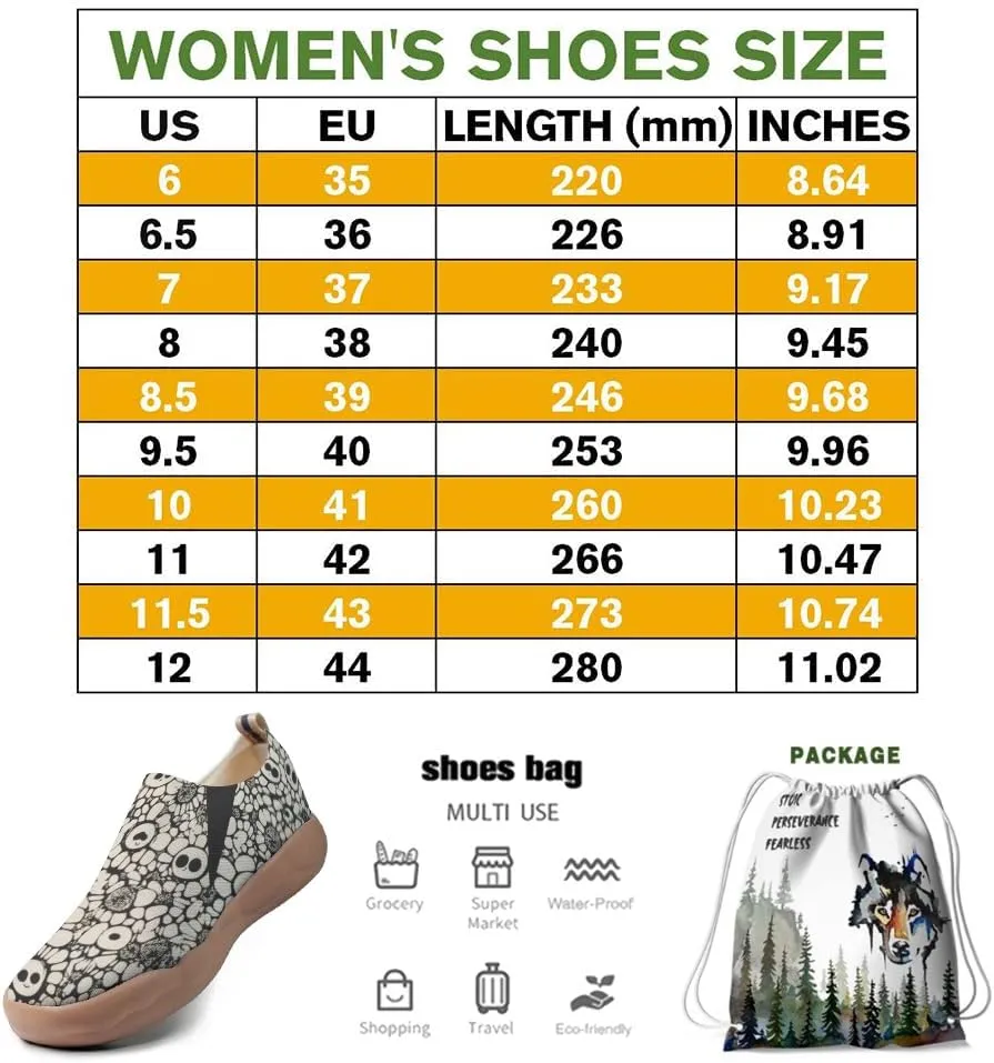 Women's Art Travel Shoes Slip-on Loafers Comfortable, Light and Fashionable Sneakers