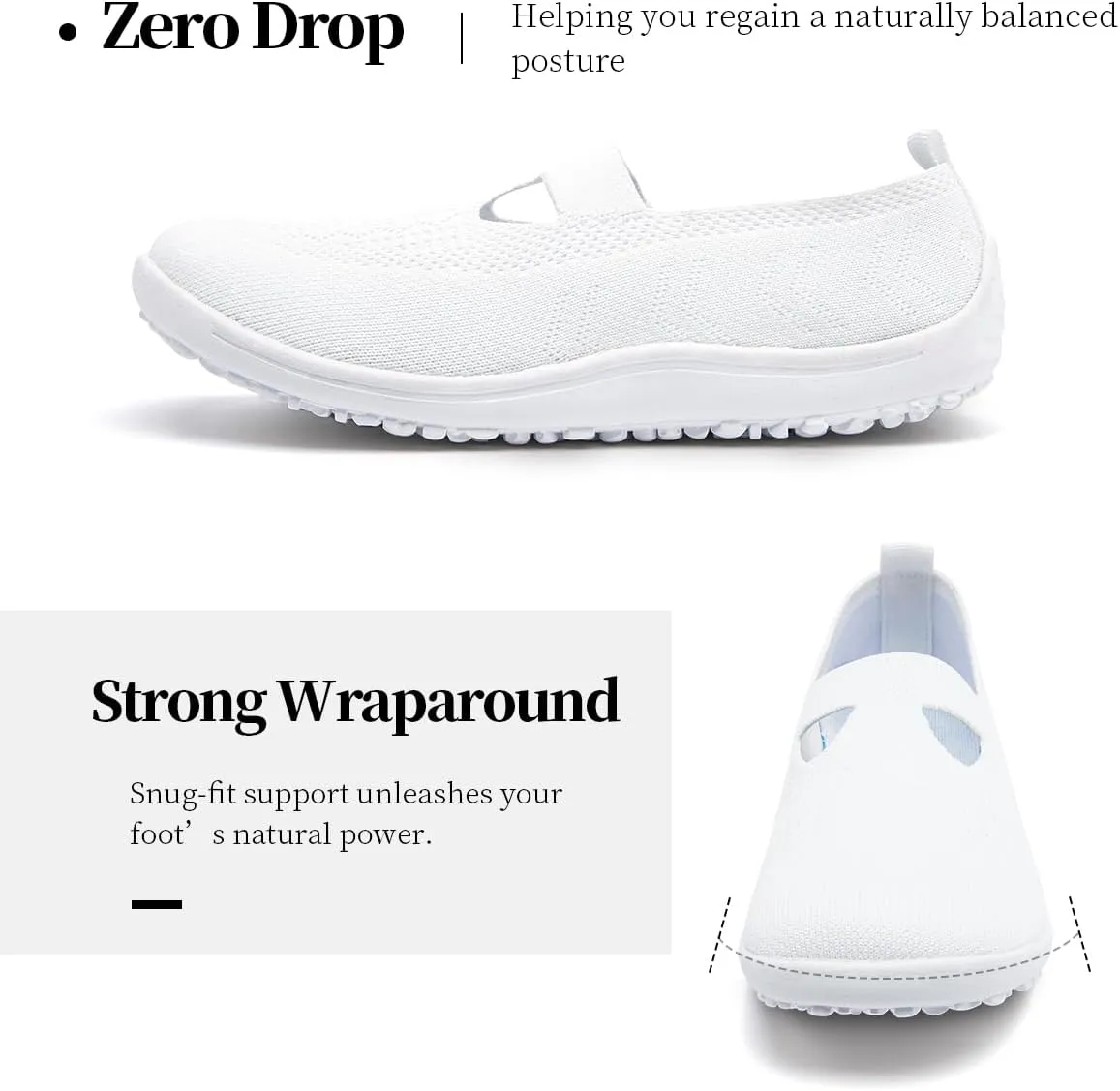 Women's Barefoot Shoes Slip on Zero Drop Workout Shoes Minimalist Walking Sneakers Lightweight Comfortable Footwear Athletic Sports Gym