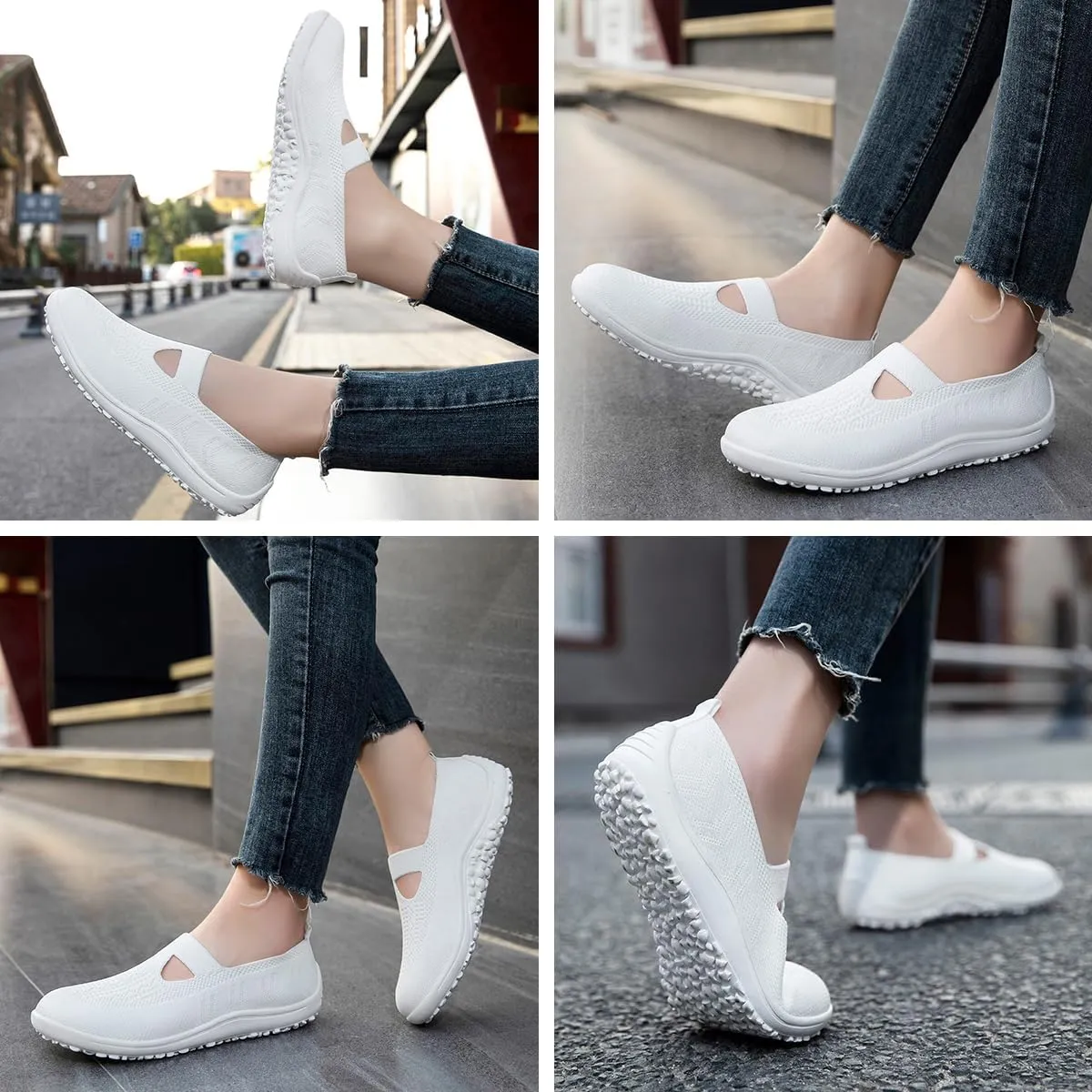 Women's Barefoot Shoes Slip on Zero Drop Workout Shoes Minimalist Walking Sneakers Lightweight Comfortable Footwear Athletic Sports Gym