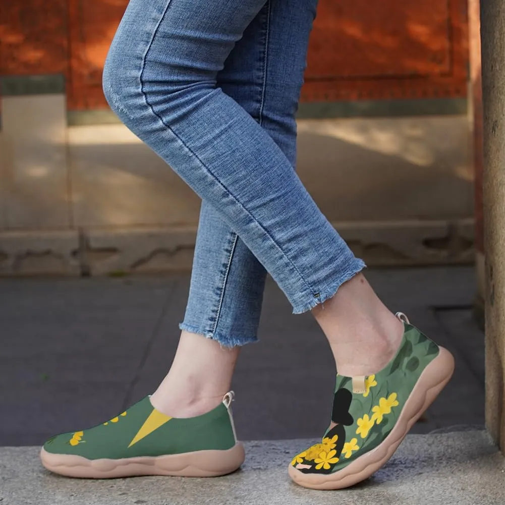 Women's Blossom Slip On Soft Shoes Colorful Comfortable Lightweight Art Travel Sneakers Casual Vibrant Floral Everyday Loafers