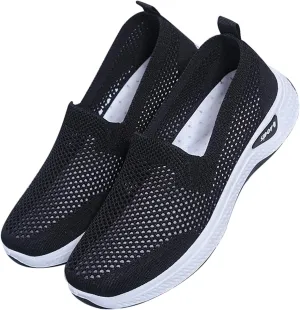 Women's Cloth Shoes Summer Mesh Breathable Slip On Shallow Mouth Soft Sole Women's Minimalist Shoes Men Casual