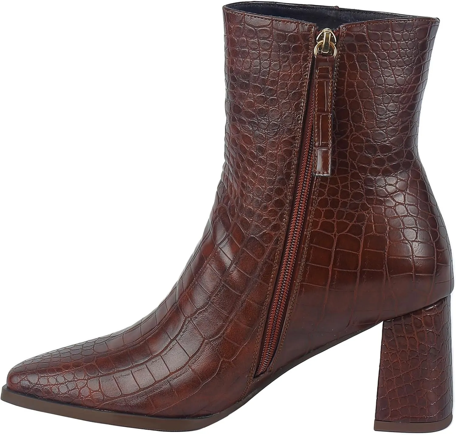 Women's Cowboy Boots Mid Calf Cowgirl Embroidered Western Pointed Toe Chunky Heel Pull On Mid Calf Boots