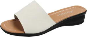 Women's Dress Sandals Open Toe Low Wedge Heel Slide Sandal Slip on Wedges Mules Comfortable Walking Summer Shoes