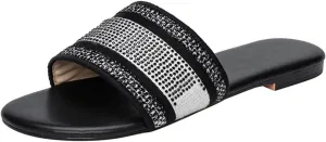 Women'S Embroidered Band Sandals Open Toe Flat Sandals Summer Shoes