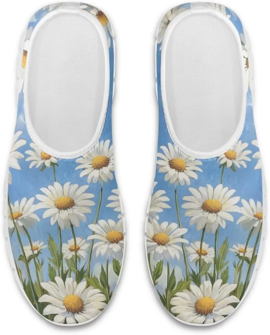 Women's Fashion Sneakers Lightweight Walking Casual Slip Ons Comfortable Flower Print Athletic Travel Shoes