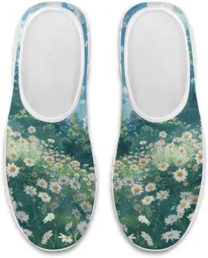 Women's Fashion Sneakers Lightweight Walking Casual Slip Ons Comfortable Flower Print Athletic Travel Shoes