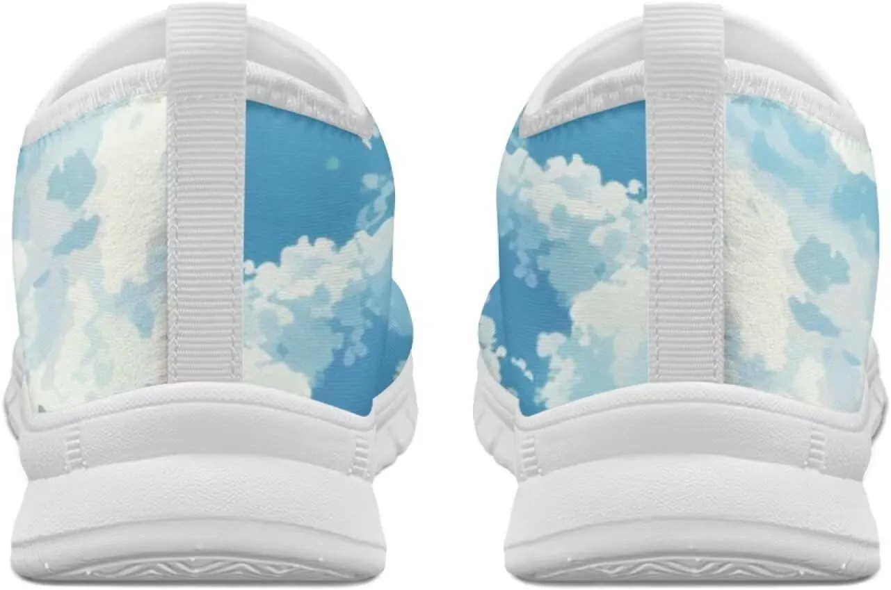 Women's Fashion Sneakers Lightweight Walking Casual Slip Ons Comfortable Flower Print Athletic Travel Shoes