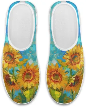 Women's Fashion Sneakers Lightweight Walking Casual Slip Ons Comfortable Flower Print Athletic Travel Shoes