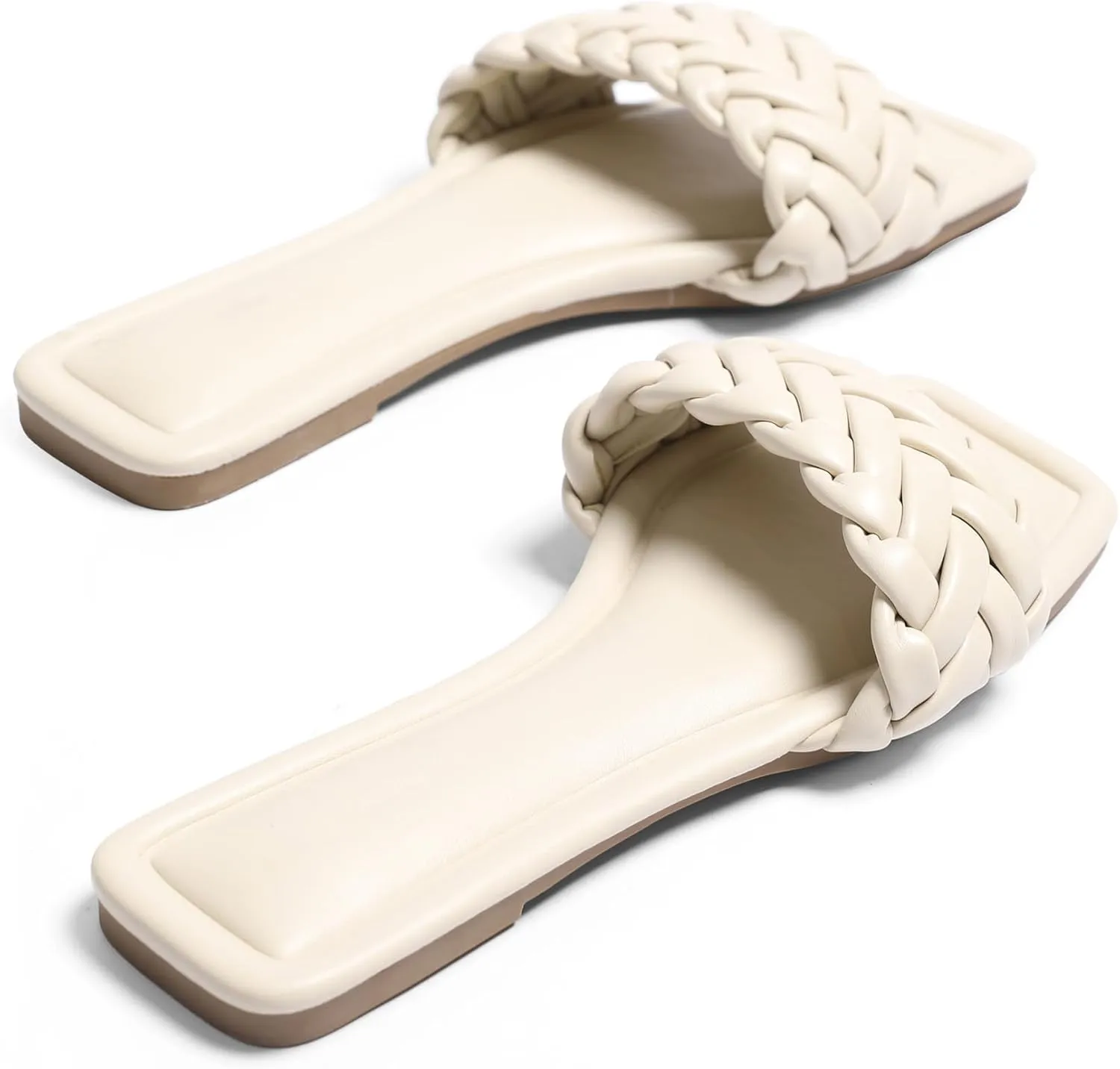 Womens Flat Sandals Dressy Sandals Comfort Slide Black Brown White Sandals Size 5-10