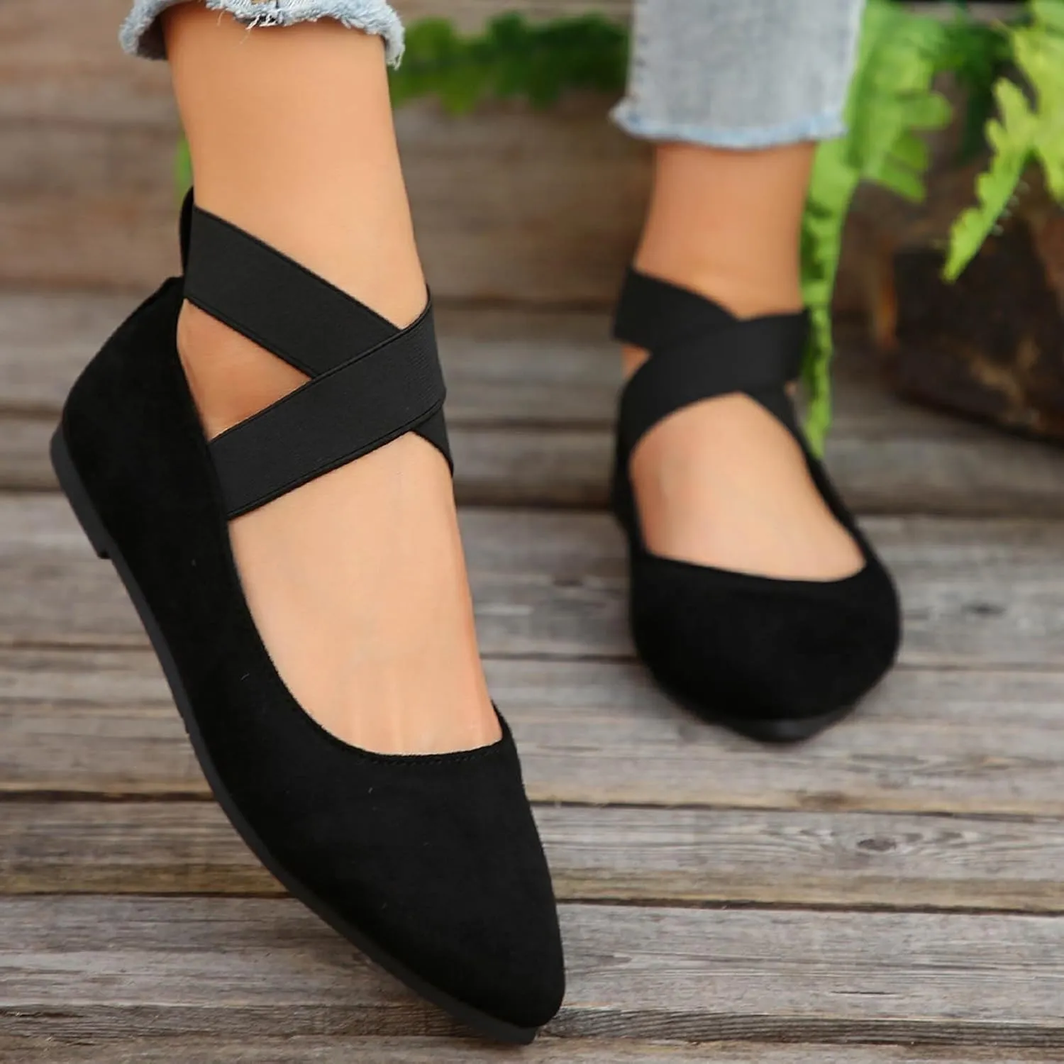 Womens Flats Comfortable Dressy Sandals Women's Dress Flats Ballet Low Wedge Round Toe Ankle Strap Casual Shoes
