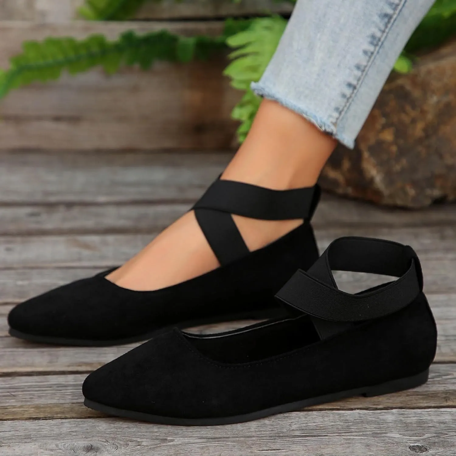 Womens Flats Comfortable Dressy Sandals Women's Dress Flats Ballet Low Wedge Round Toe Ankle Strap Casual Shoes