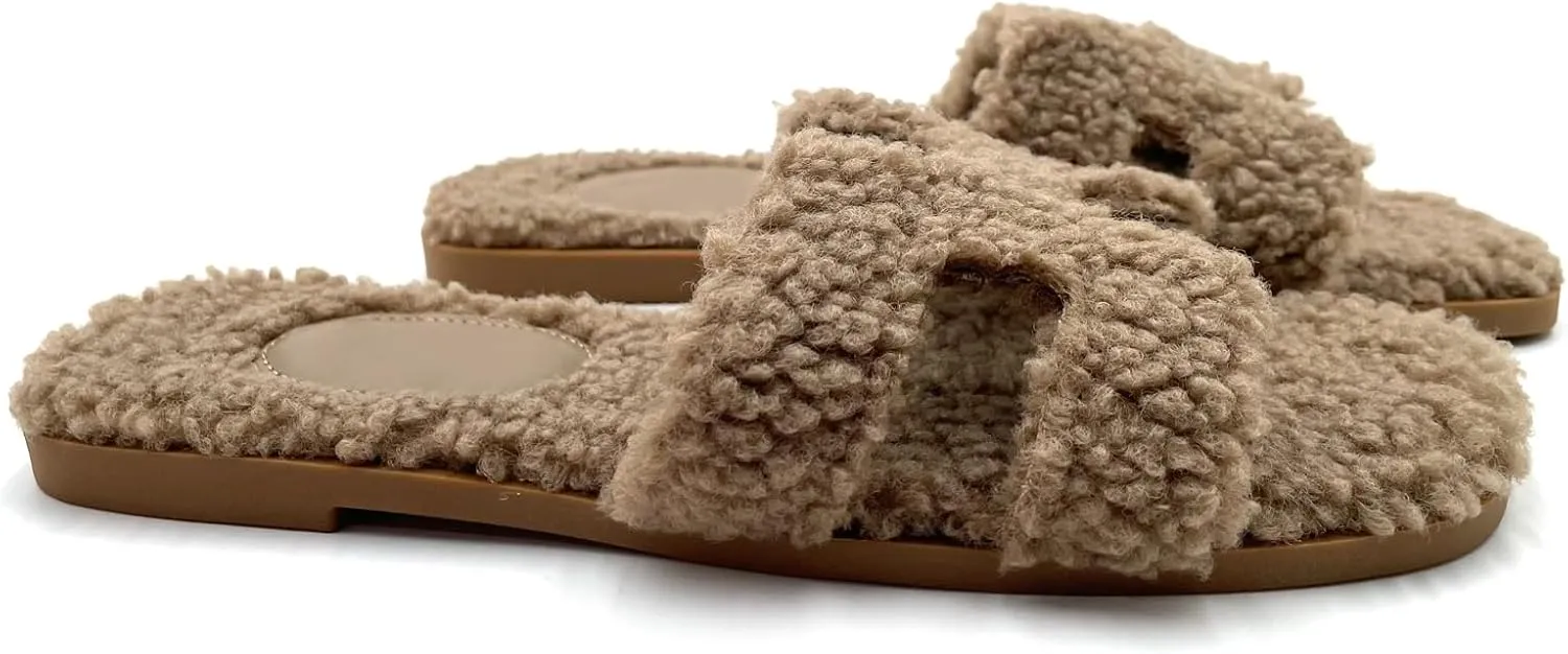 Women's Furry Slippers: Versatile Indoor/Outdoor Slippers with Plush Cotton Upper and Soft Sole - Perfect for Parties, Gatherings, Casual Wear, Vacations, and Beach Days