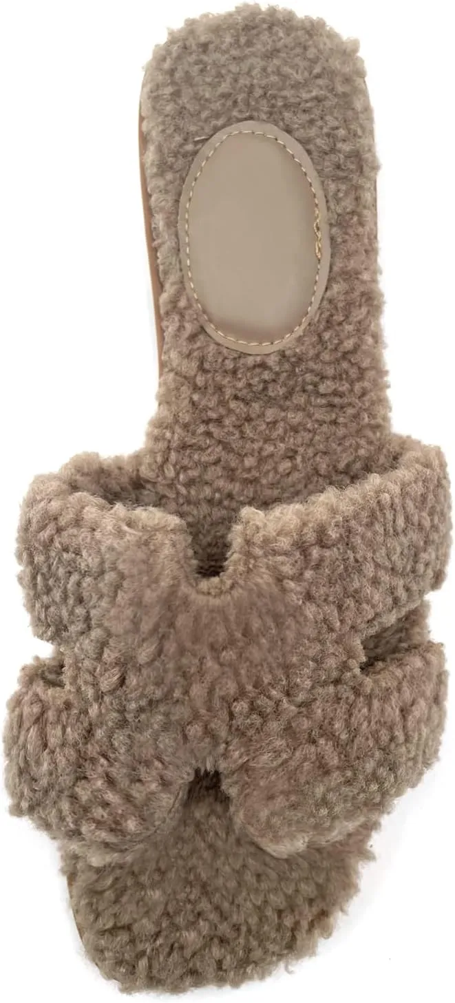 Women's Furry Slippers: Versatile Indoor/Outdoor Slippers with Plush Cotton Upper and Soft Sole - Perfect for Parties, Gatherings, Casual Wear, Vacations, and Beach Days