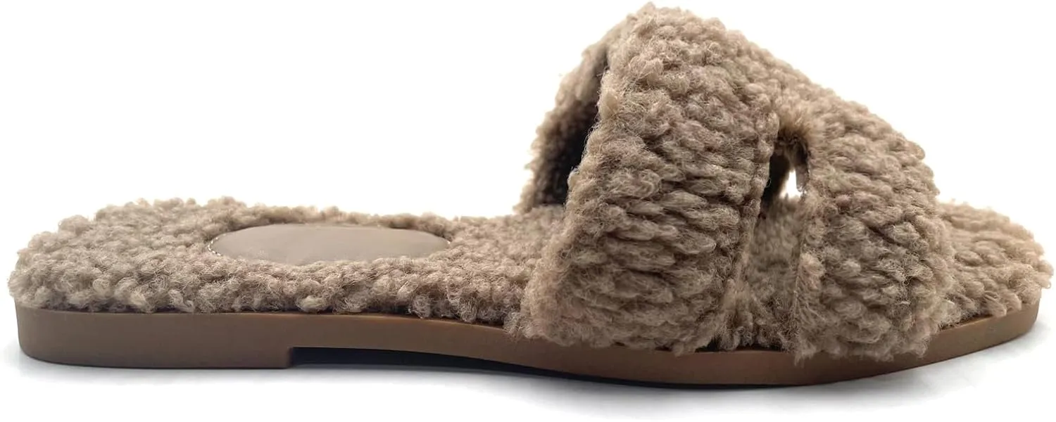 Women's Furry Slippers: Versatile Indoor/Outdoor Slippers with Plush Cotton Upper and Soft Sole - Perfect for Parties, Gatherings, Casual Wear, Vacations, and Beach Days