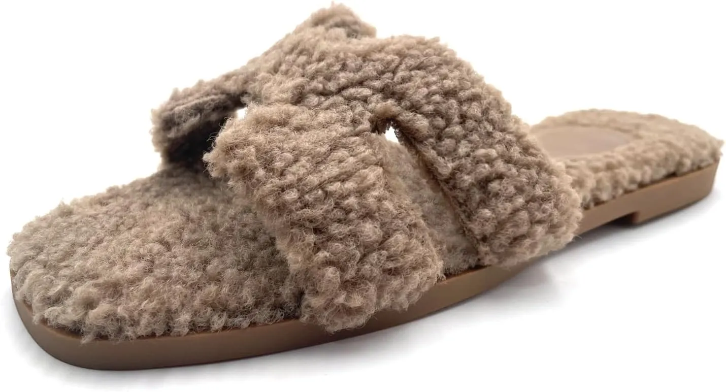 Women's Furry Slippers: Versatile Indoor/Outdoor Slippers with Plush Cotton Upper and Soft Sole - Perfect for Parties, Gatherings, Casual Wear, Vacations, and Beach Days