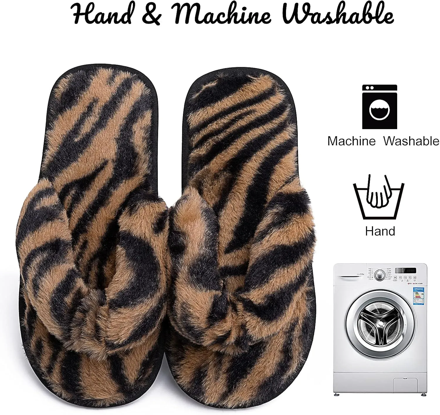 Women's Fuzzy Memory Foam Flip Flop Slippers Soft Comfy Open Toe Slip On Spa Thong Flat Sandals Ladies House Home Furry Sandal Slides Indoor Outdoor