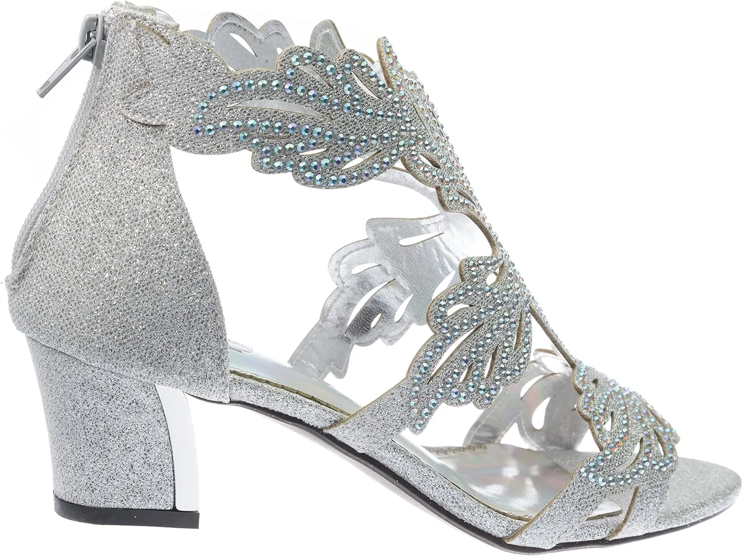 womens Heel Sandasl Sparkling Rhinestone Dress-Shoes lime03