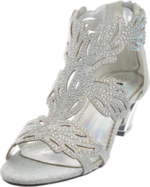 womens Heel Sandasl Sparkling Rhinestone Dress-Shoes lime03