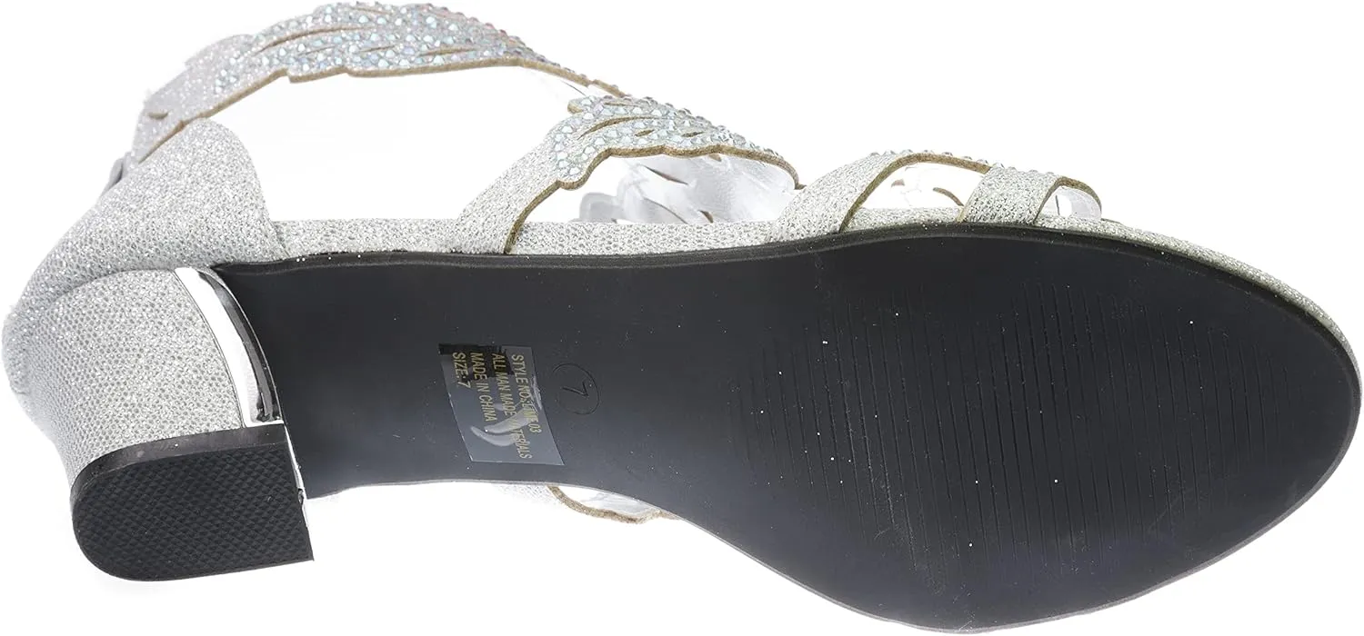 womens Heel Sandasl Sparkling Rhinestone Dress-Shoes lime03