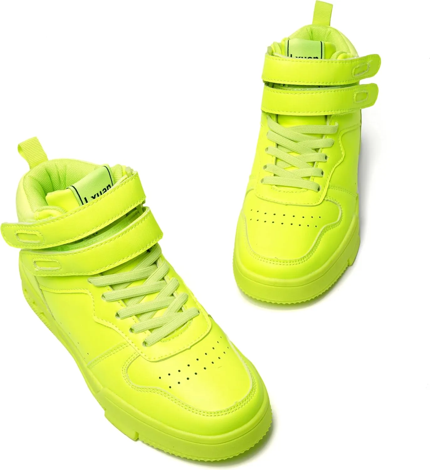 Women's High Top Fashion Basketball Ankle Boots Walking Tennis Shoes Platform Hook and Loop Casual Faux Leather Hidden Heels Sneaker