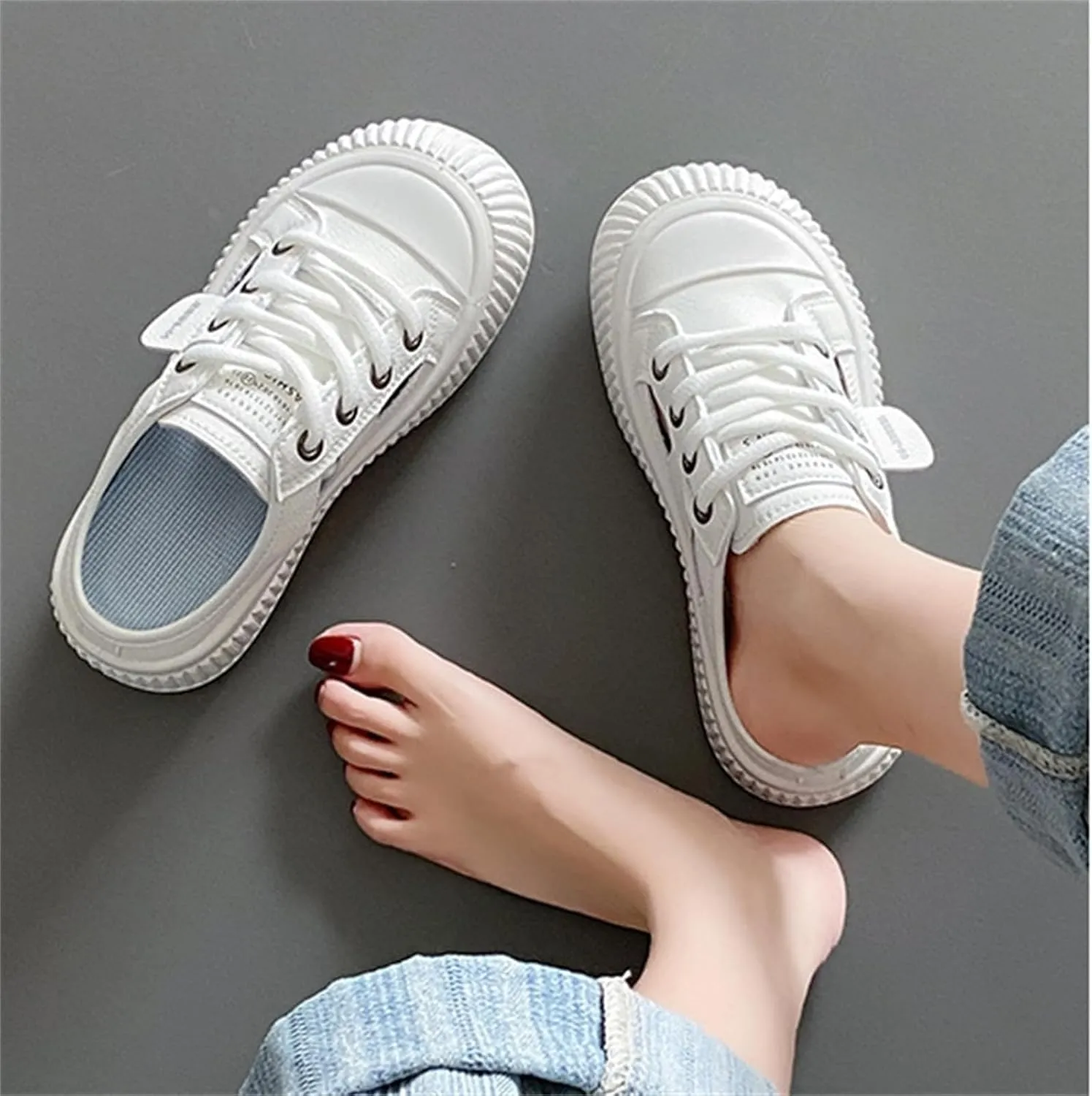 Women'S Hollow Leather Lace Up Sports Sandals Comfortable Breathable Clogs Platform Casual Slides For Beach Party Prom