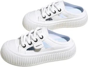 Women'S Hollow Leather Lace Up Sports Sandals Comfortable Breathable Clogs Platform Casual Slides For Beach Party Prom