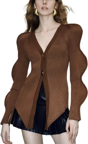 Women's Knit Cardigan Sweaters Long Sleeve Button Down Open Front Casual Outwear Trendy 2025