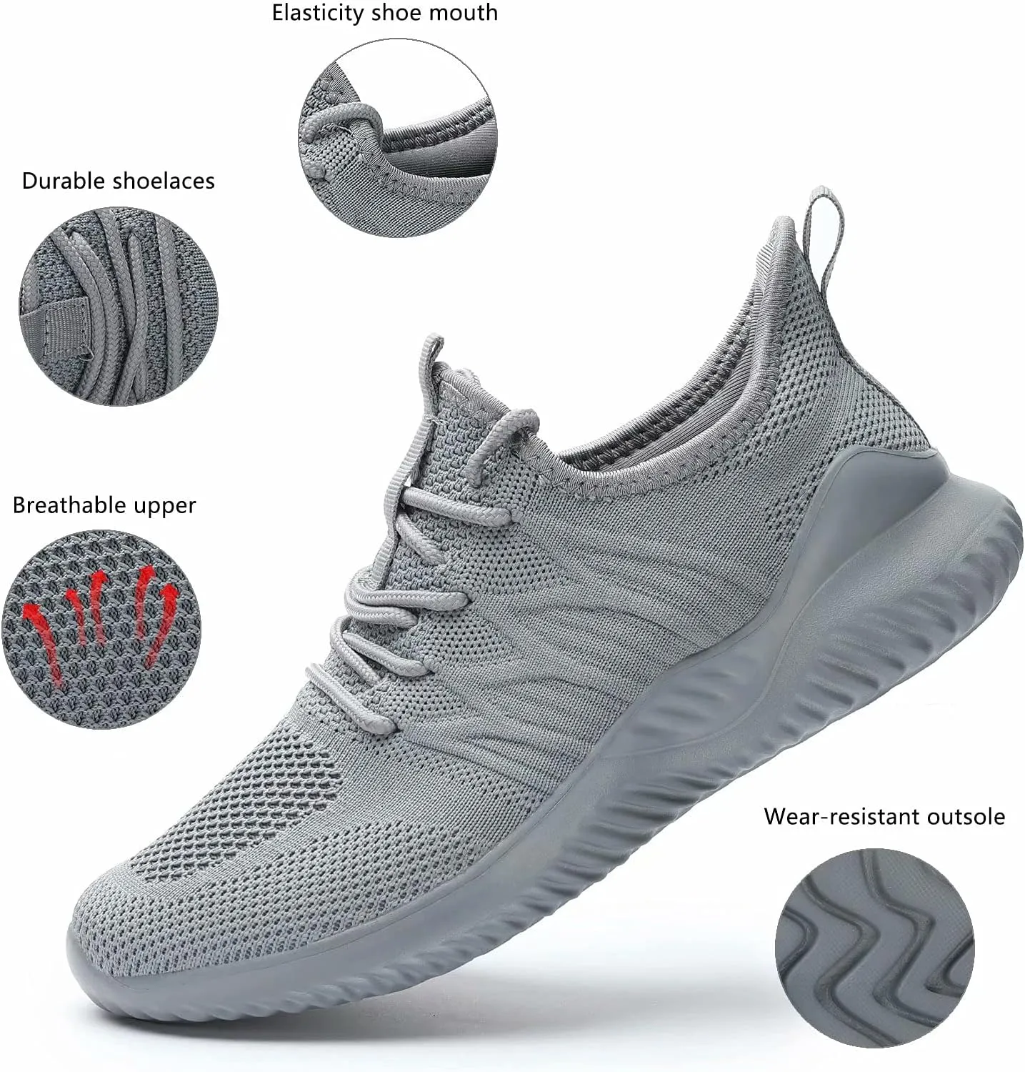 Women's Ladies Tennis Shoes Running Walking Sneakers Work Casual Comfor Lightweight Non-Slip Gym Trainers