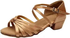 Women's Latin Dance Shoes Satin Professional Ballroom Salsa Practice Shoe Wedding Performance Dancing Prom Party Shoes