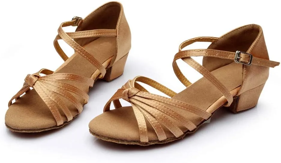 Women's Latin Dance Shoes Satin Professional Ballroom Salsa Practice Shoe Wedding Performance Dancing Prom Party Shoes