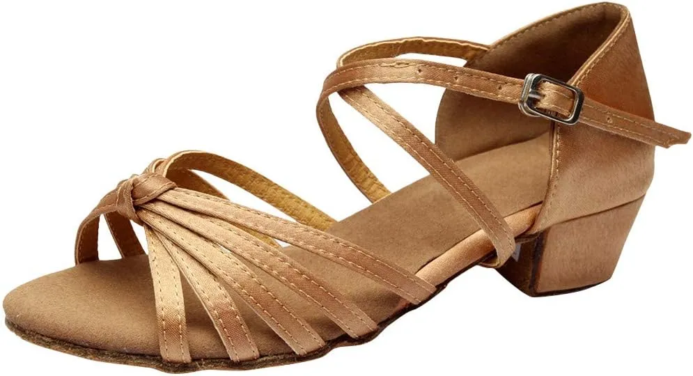 Women's Latin Dance Shoes Satin Professional Ballroom Salsa Practice Shoe Wedding Performance Dancing Prom Party Shoes