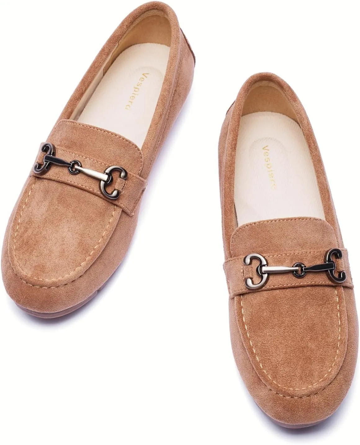 Women's Loafers Comfortable Dressy Slip on Flats Penny Loafers for Women Office Work Walking Shoes with Buckles