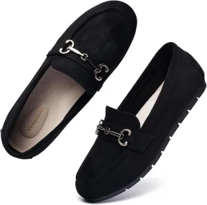 Women's Loafers Comfortable Dressy Slip on Flats Penny Loafers for Women Office Work Walking Shoes with Buckles