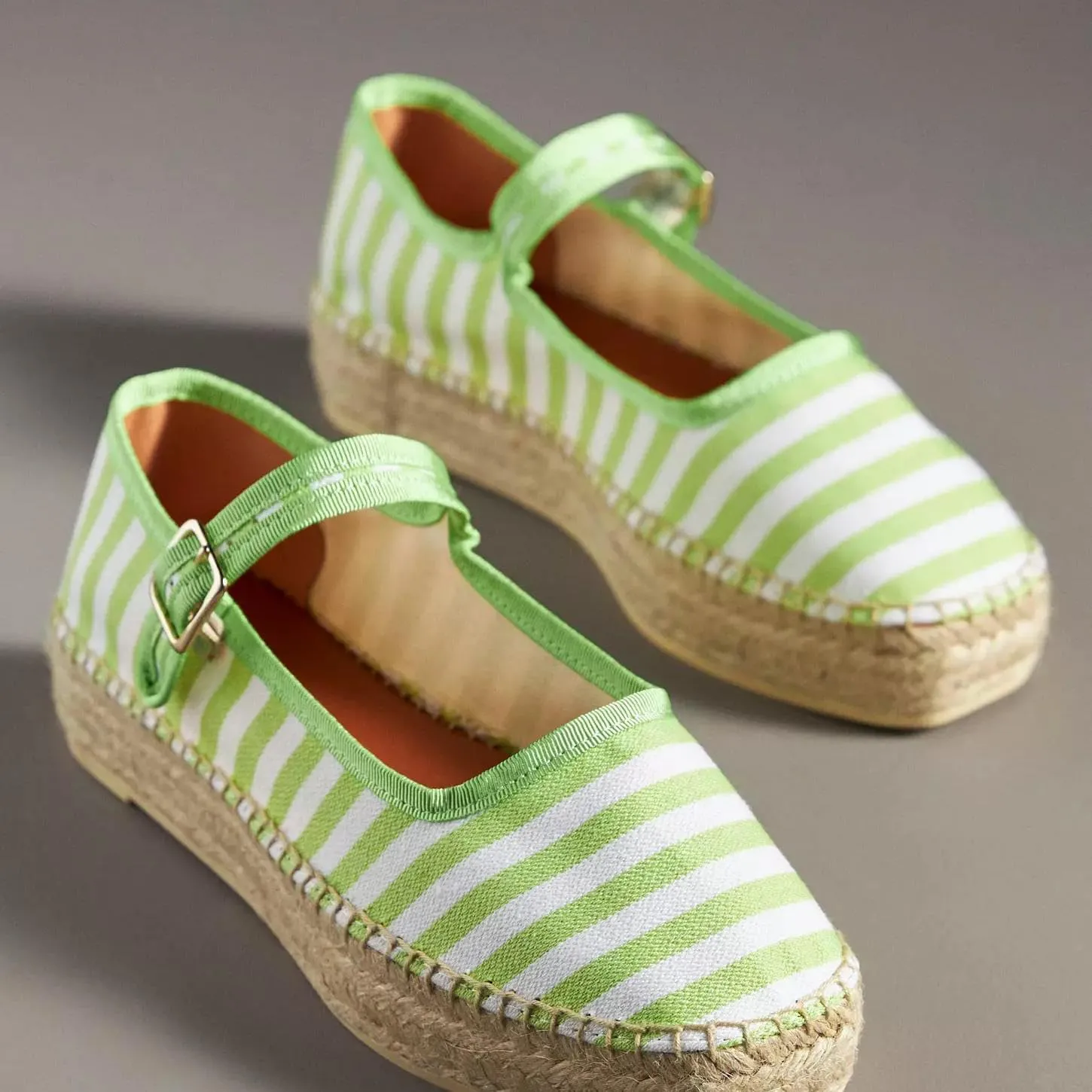 Women's Mary Jane Espadrilles Woven Espadrille Outsole Canvas Summer Flats