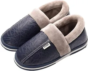Women's Men's Soft House Felt Slippers Suede Indoor Slip On Cotton Shoes Memory Foam Anti-Skid Sole