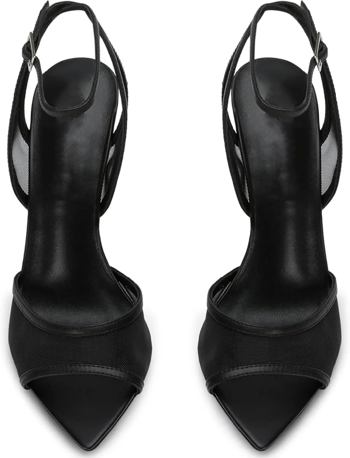 Women's Mesh Slingback Sandals Ankle Strap Sandals for Women Fabric Open Toe Sandals 3.15" Stilettos High Heels Evening Comfy Dress Shoes with Buckle Strap