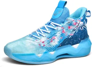 Womens Noctilucent Colorful Painting Basketball Shoes Casual Fashion High Top Lace Up Running Sneakers Tennis Outdoor Sport Shoes