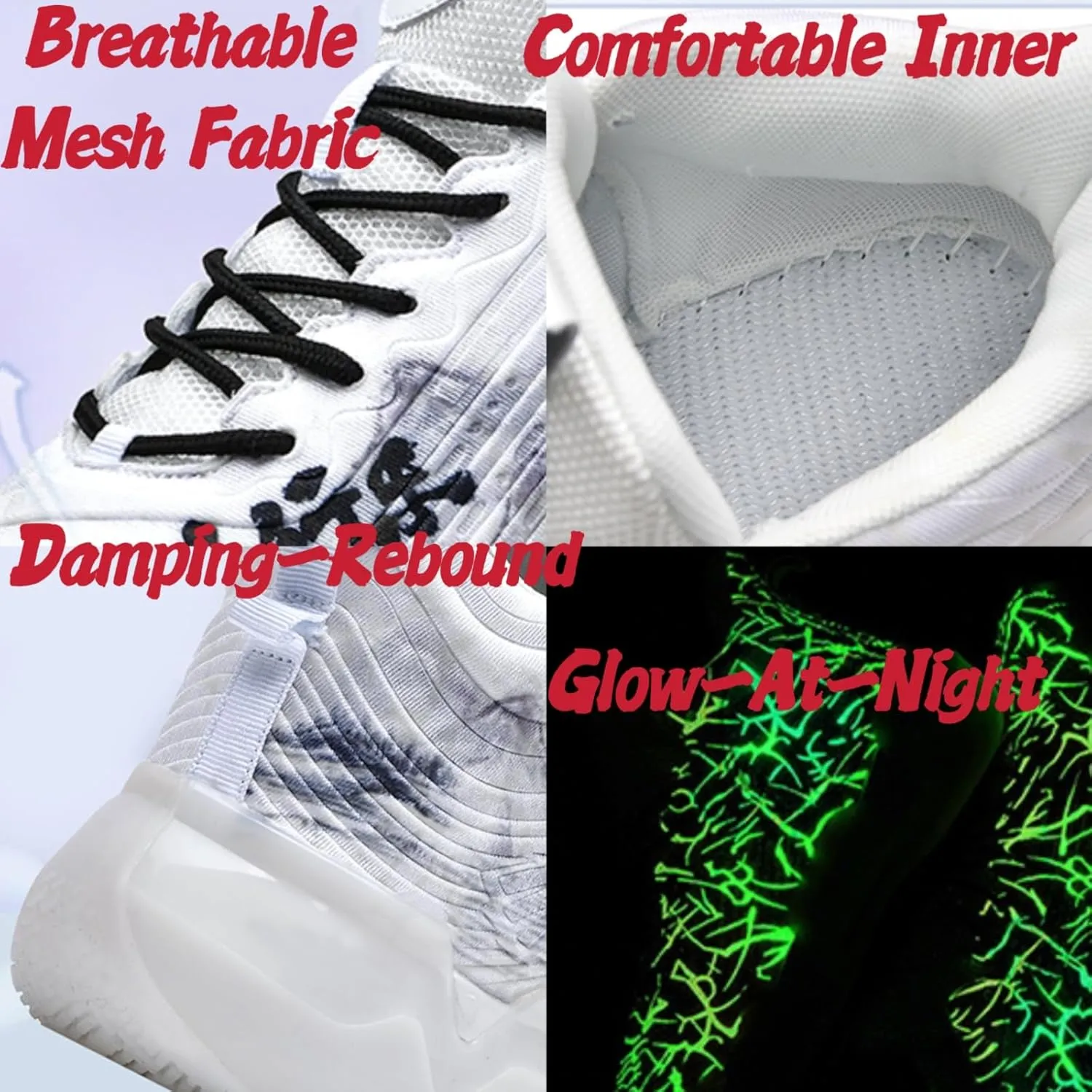 Womens Noctilucent Colorful Painting Basketball Shoes Casual Fashion High Top Lace Up Running Sneakers Tennis Outdoor Sport Shoes